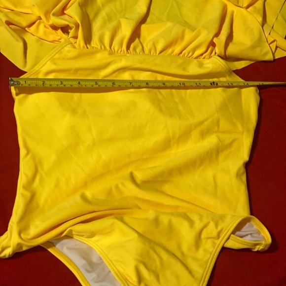 Yellow Off-Shoulder Swimsuit - Picture 4 of 11